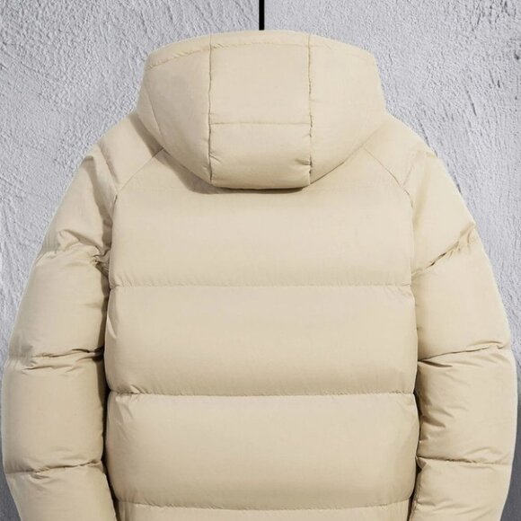 Khaki Mens Zipper Puffer Coat - Picture 3 of 7
